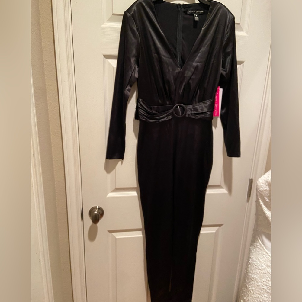 NWT! Aqua black jumpsuit